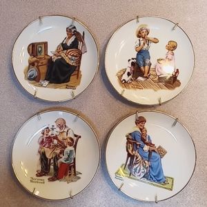 1984 Norman Rockwell 4pc Plate Set